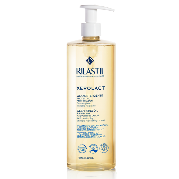 Dầu Tắm Làm Sạch, Dưỡng Ẩm, Làm Sáng Da Rilastil Xerolact Cleansing Oil 750ml